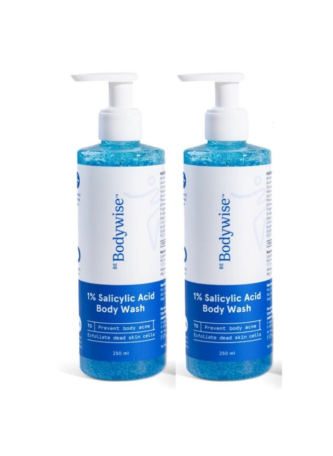 Be Bodywise 1% Salicylic Acid Body Wash 500Ml | Helps To Prevent Body Acne & Cleanse Skin | Paraben And Sls Free | Pack Of 2  - Image 1