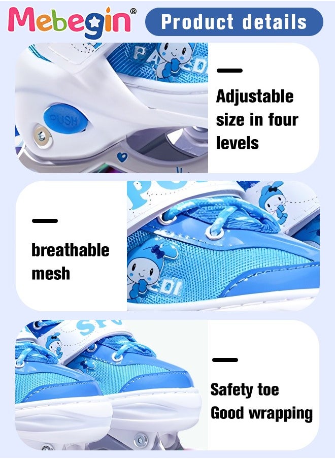 MEBEGIN - Kids Roller Skates Set with Protective Gear and Helmet, Fashion Durable Roller Boots with Wear-resistant Flash Wheels, Comfortable Interior, 4 Sizes Adjustable, for Girls and Youth Beginner, Perfect Gift for Kids - Image 1