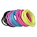 Finrray 50 Pcs Silicone Jelly Bracelets Assorted Colors Neon Retro Bands for 80s Party Favors for Women Girls Kids Black Purple Pink Yellow Blue - Image 3