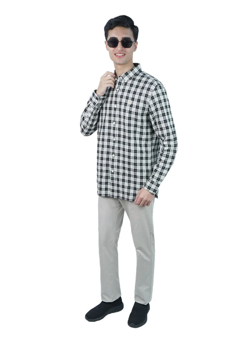Giordano Men’s Cotton Slim Oxford Shirt with Embroidery