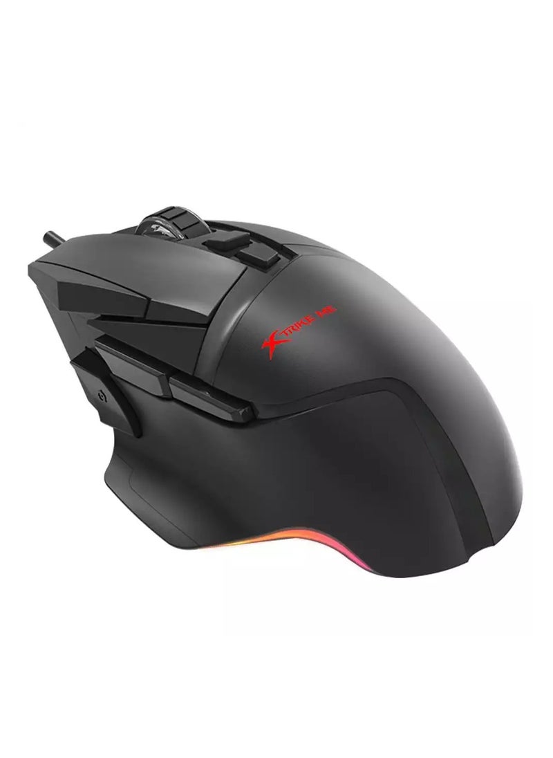 XTRIKE ME - GM520 RGB Gaming Mouse - Optical Sensor 12,800 DPI - 8 Programmable Buttons - 1000HZ Polling Rate With Software - Image 1