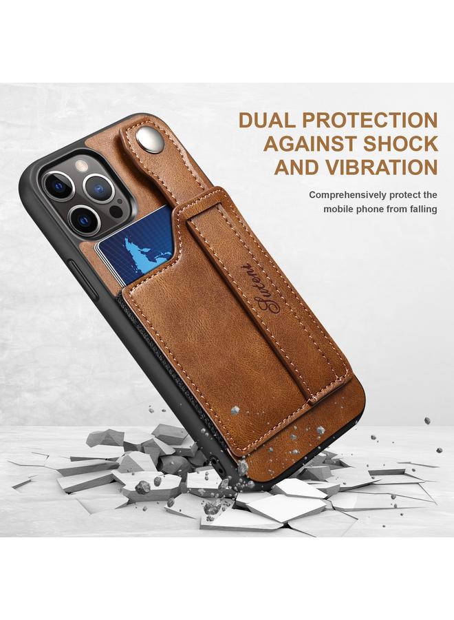 Suteni Case For iPhone 12 Pro Max 215 Wrist Strap PU Phone Case - Image 2