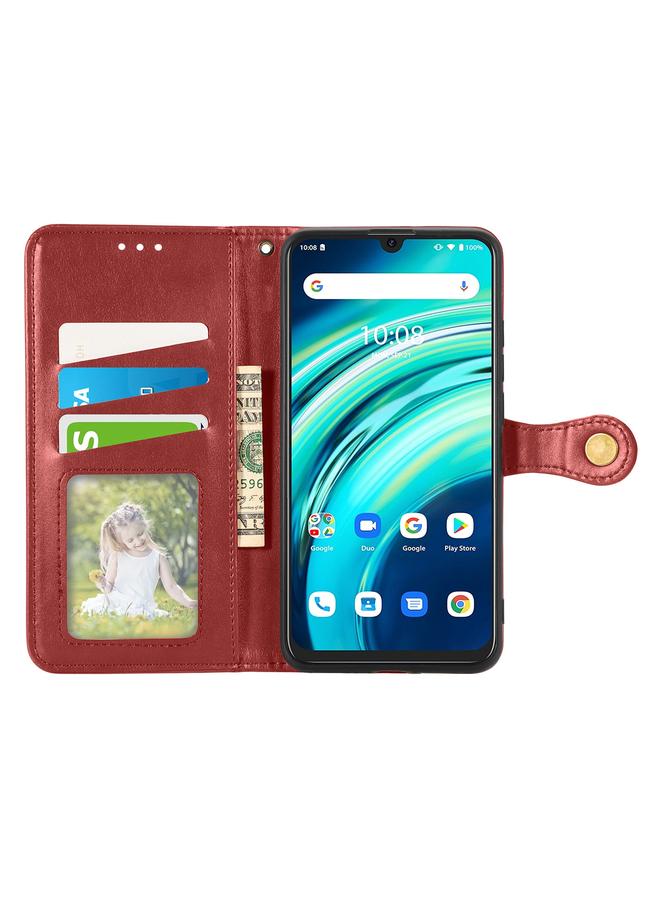 erorex Case For UMIDIGI A9 Pro Retro Solid Color Buckle Leather Phone Case - Image 3