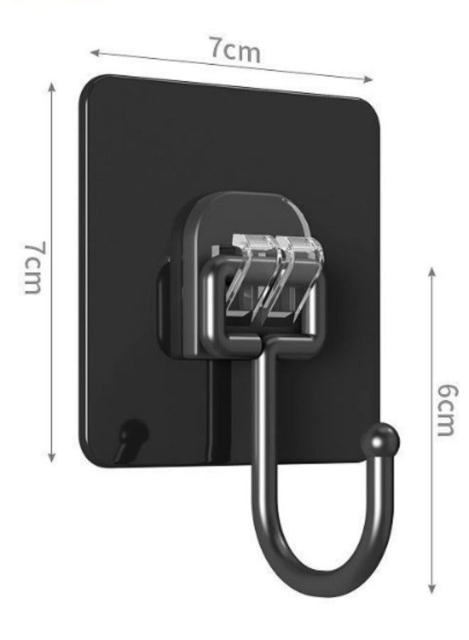 20pcs Waterproof and Oilproof Heavy Duty Self Adhesive Sticker Hooks Black Wall Hooks  - Image 2