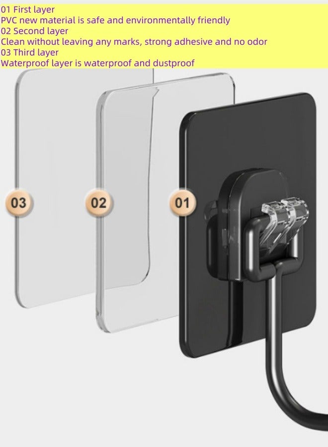 20pcs Waterproof and Oilproof Heavy Duty Self Adhesive Sticker Hooks Black Wall Hooks  - Image 3