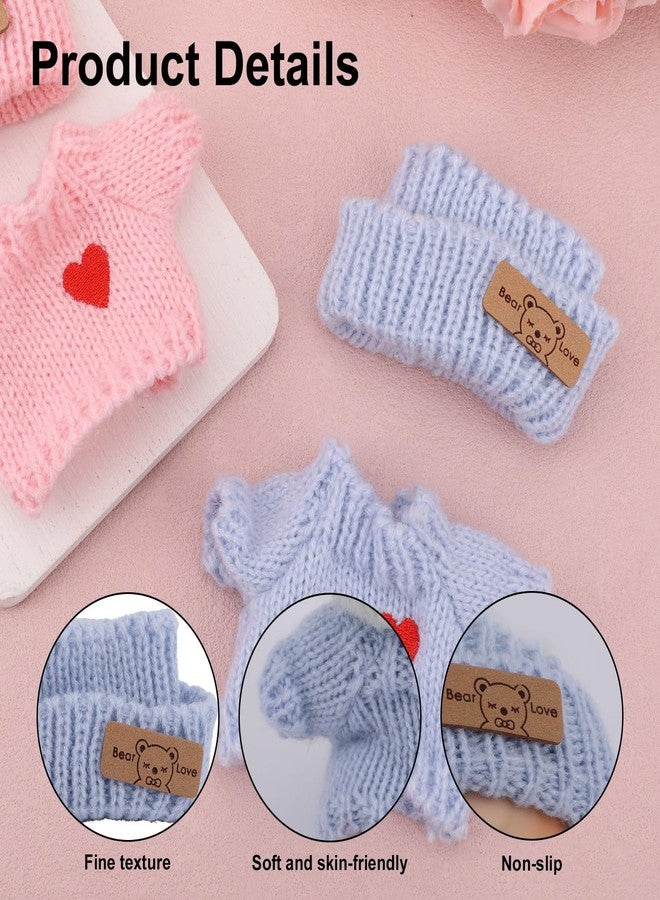 Penitue Doll Clothes Outfit Set, Blue and Pink Sweater Doll Tops Kawaii Costume Dress-Up Clothing Accessories for 6.69in/17cm Dolls Clothes - Image 3