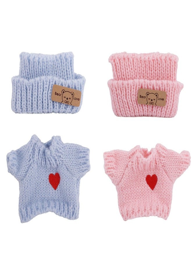 Penitue Doll Clothes Outfit Set, Blue and Pink Sweater Doll Tops Kawaii Costume Dress-Up Clothing Accessories for 6.69in/17cm Dolls Clothes - Image 1