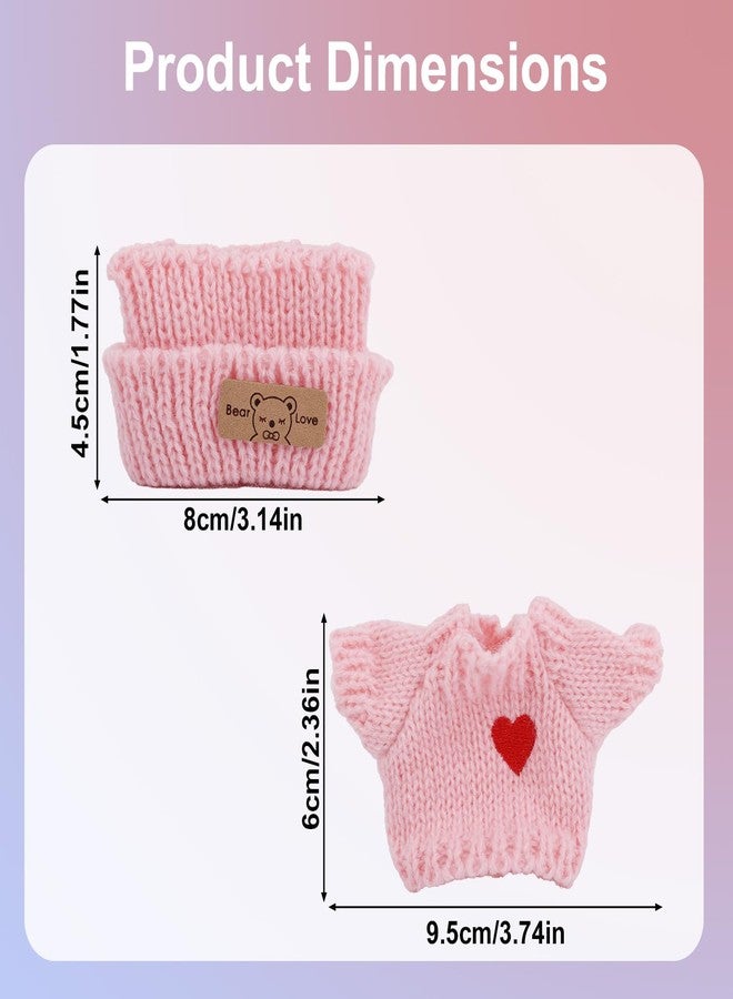 Penitue Doll Clothes Outfit Set, Blue and Pink Sweater Doll Tops Kawaii Costume Dress-Up Clothing Accessories for 6.69in/17cm Dolls Clothes - Image 2