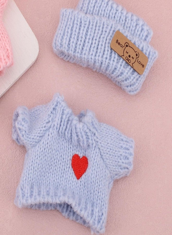 Penitue Doll Clothes Outfit Set, Blue and Pink Sweater Doll Tops Kawaii Costume Dress-Up Clothing Accessories for 6.69in/17cm Dolls Clothes - Image 5