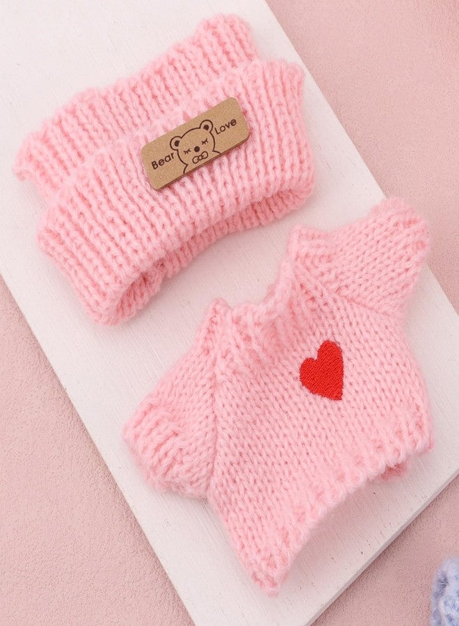 Penitue Doll Clothes Outfit Set, Blue and Pink Sweater Doll Tops Kawaii Costume Dress-Up Clothing Accessories for 6.69in/17cm Dolls Clothes - Image 4