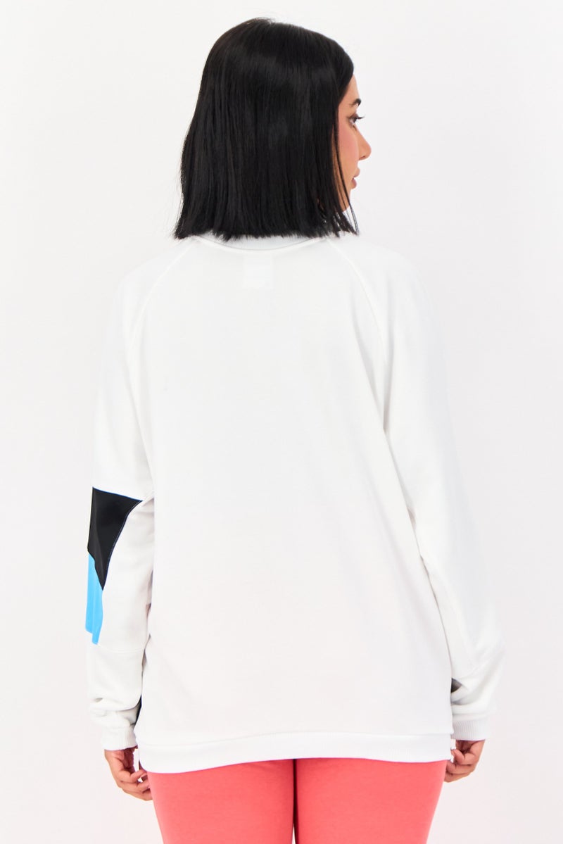 Reebok Women Sportswear Fit Long Sleeve Outdoor Sweatshirt, White - Image 3