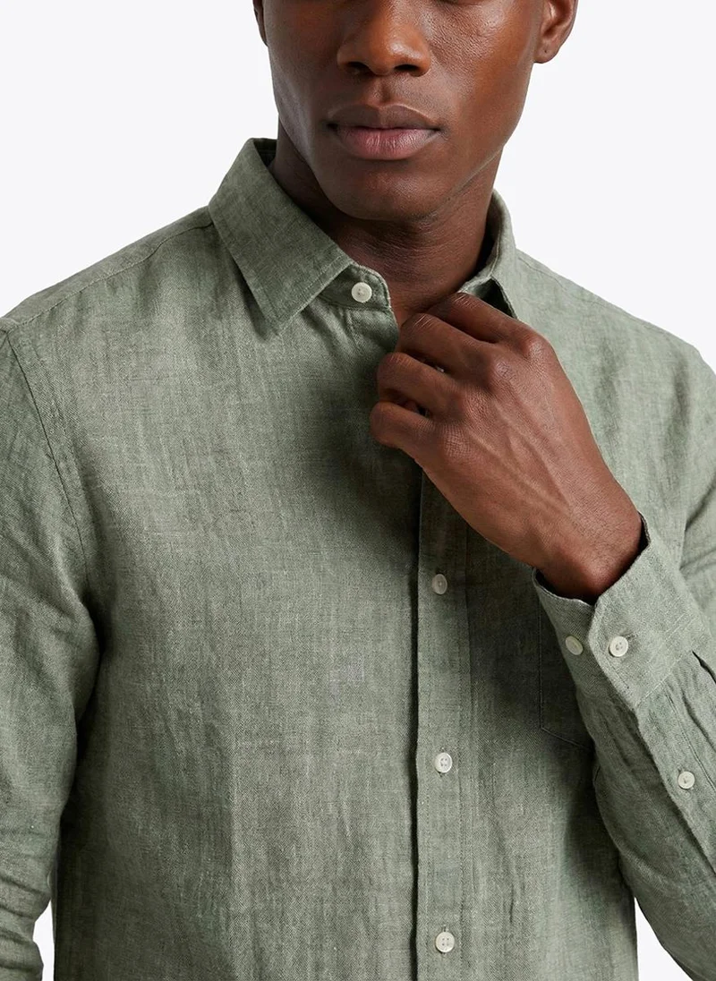 NAUTICA  Men's Solid Linen Shirt for Men | Best Price UAE