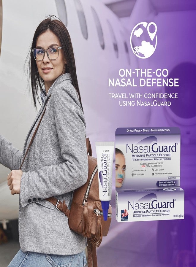 NasalGuard Airborne Particle Blocker Gel - Helps Reduce Inhalation of Allergens, Pollutants & Irritants - Drug-Free, Daily Use, Made in USA (Unscented, 3 Gram Tube), Over 150 Applications - Image 3