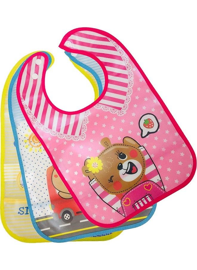 RIANZ Cute Animals Baby Bibs Waterproof Baby Drool Bibs With Wide Pocket Bpafree Easily Wipe Clean Cute Cartoon Design For Unisex Infant Babies Toddlers (6 To 48 Months) (Set Of 4)  - Image 1