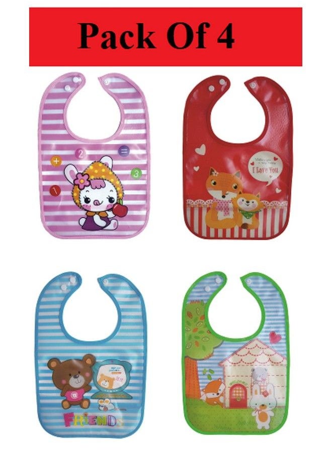 RIANZ Cute Animals Baby Bibs Waterproof Baby Drool Bibs With Wide Pocket Bpafree Easily Wipe Clean Cute Cartoon Design For Unisex Infant Babies Toddlers (6 To 48 Months) (Set Of 4)  - Image 3