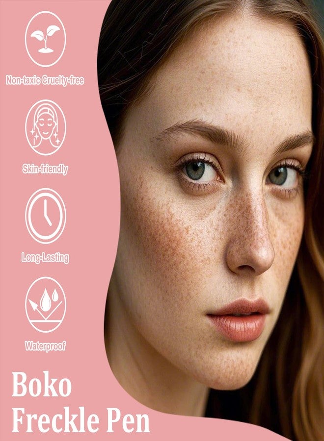 بوكو قلم بوكو لرسم النمش، قطعتان، لونان، قلم مكياج نمش طبيعي وواقعي، مقاوم للماء، يدوم طويلاً، مثالي للمهرجانات والحفلات الموسيقية والشواطئ والمسابح وحفلات الرقص - بني فاتح وبني غامق - Image 2