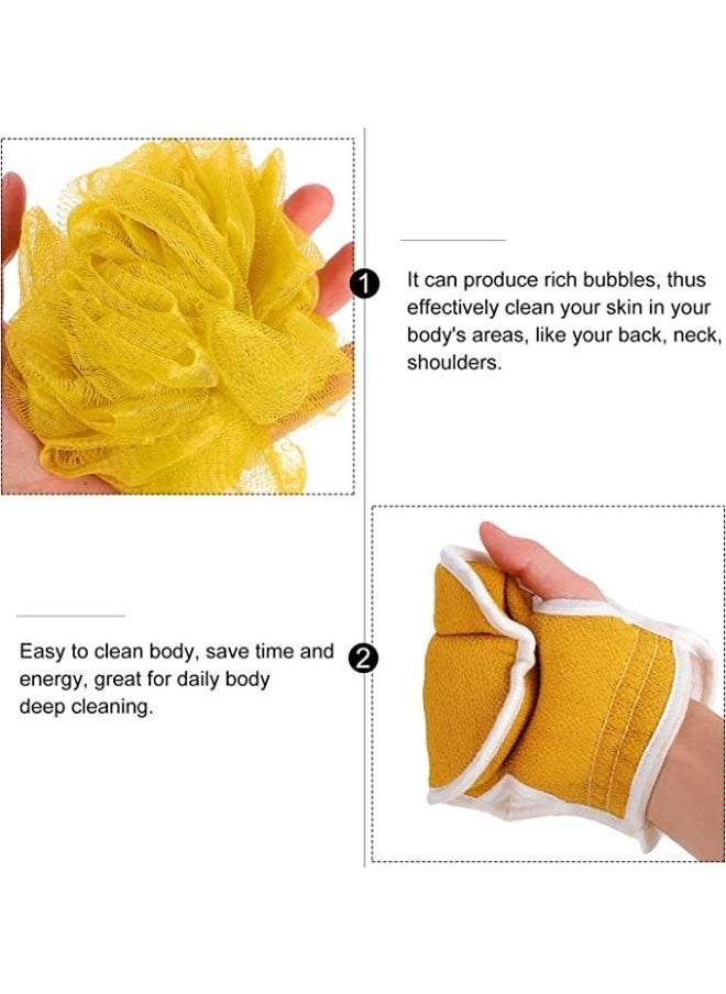 EasyLife Set of Bath Loofah Sponge Exfoliating Back Scrubber Shower Gloves Bath Towel Bath Shower Accessories  - Image 3