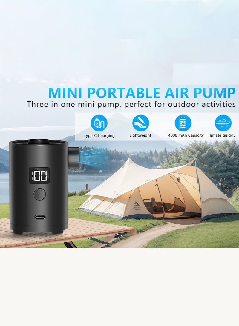 MACAIIROOS Portable Electric Air Pump - Wireless, 4000mah Battery, Type-C Fast Charging, 4 Nozzles, Suitable for Air Mattresses, Pools, Inflatable Toys, Camping Gear, And Vacuum Storage Bags - Image 5