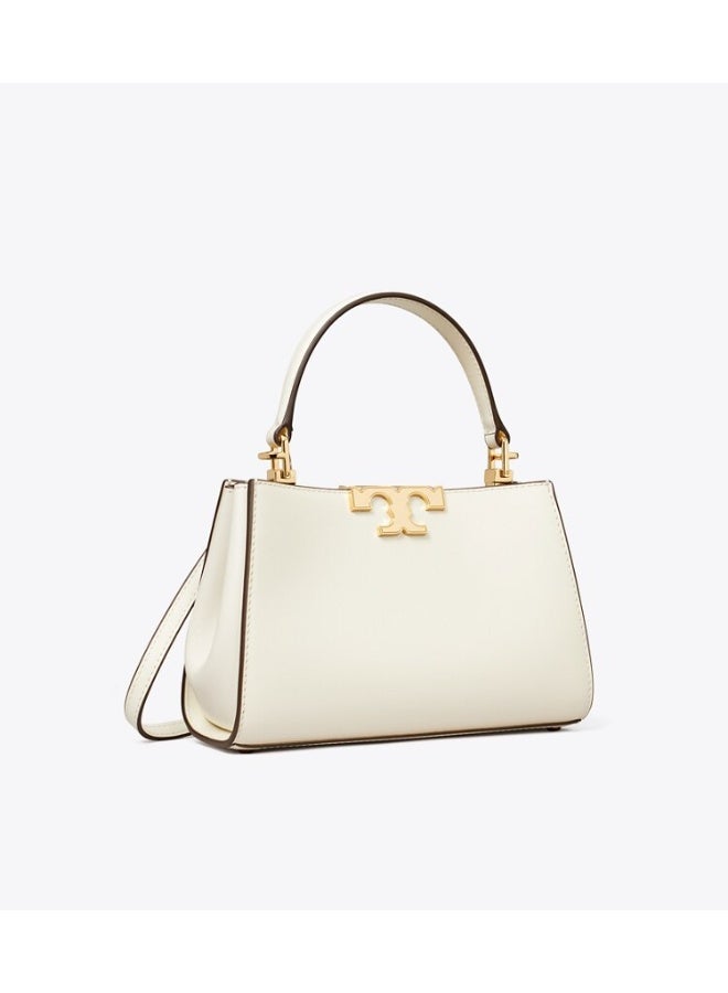 Burch Tory  Mini Eleanor Leather Satchel Bag, Women's Cross Body Bag, Women's Tote Bag, Women's Hand Bag, Women's Shoulder Bag, Women's Travel Bag, White-20cm - Image 4