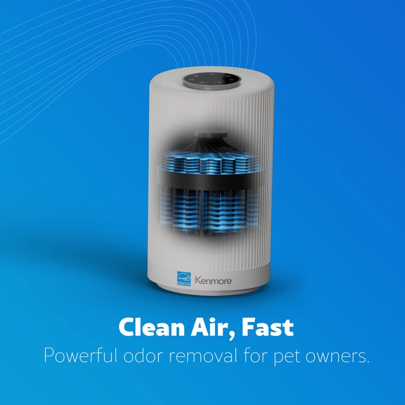 Kenmore منقي الهواء كينمور PM1005 مع فلتر H13 True HEPA، يغطي حتى 850 قدم مربع، نظام ترشيح HEPA ثلاثي المراحل SilentClean 25db للمكتب وغرفة النوم - Image 5