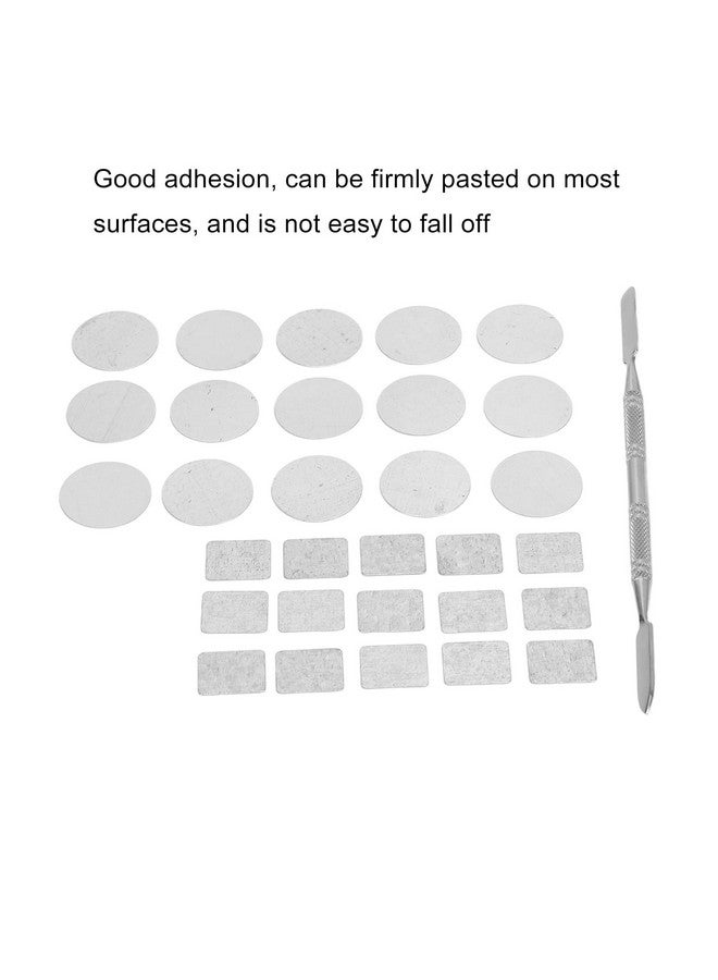 Filfeel 31Pcs Metal Stickers For Eyeshadow Palette Set Empty Eyeshadow Makeup Palette Metal Stickers Square Colorful Empty Palette Sticker For Eyeshadow Palette Set (15Pcs Round + 15Pcs Square) - Image 2