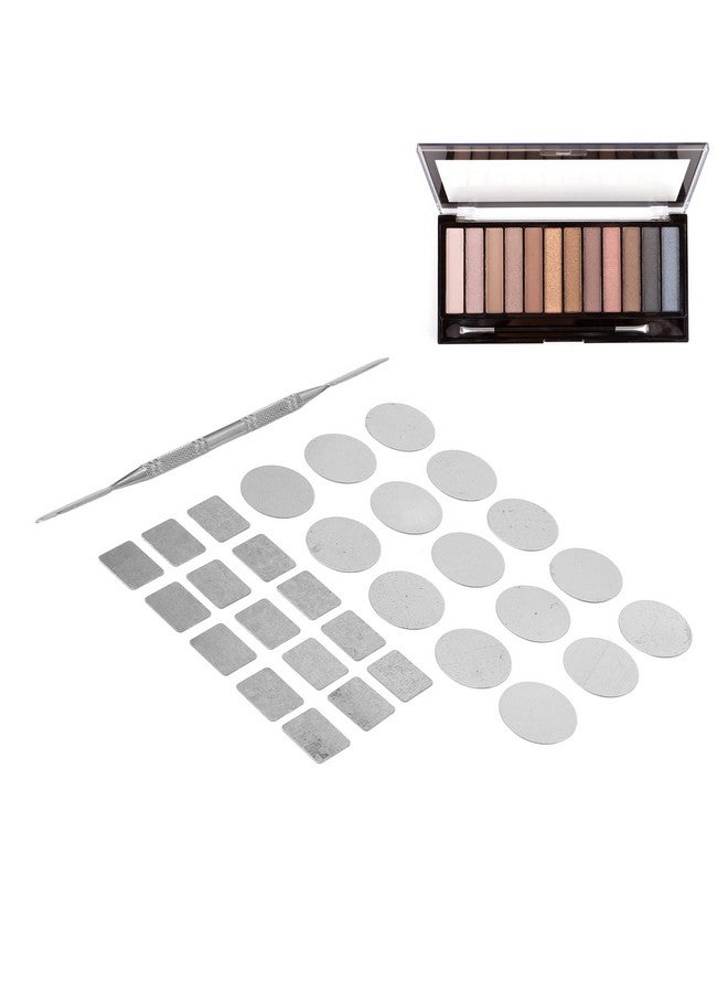 Filfeel 31Pcs Metal Stickers For Eyeshadow Palette Set Empty Eyeshadow Makeup Palette Metal Stickers Square Colorful Empty Palette Sticker For Eyeshadow Palette Set (15Pcs Round + 15Pcs Square) - Image 5