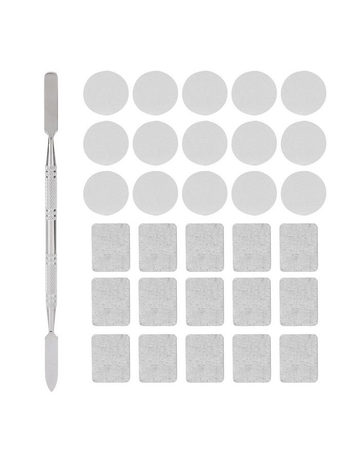 Filfeel 31Pcs Metal Stickers For Eyeshadow Palette Set Empty Eyeshadow Makeup Palette Metal Stickers Square Colorful Empty Palette Sticker For Eyeshadow Palette Set (15Pcs Round + 15Pcs Square) - Image 1