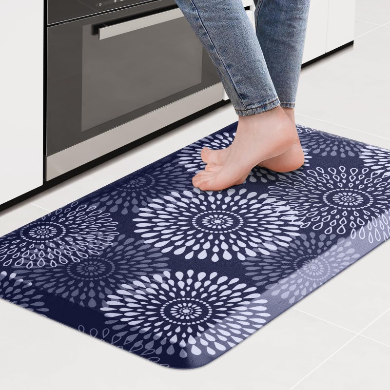 LuxStep Kitchen Mat Waterproof Kitchen Rugs for Floor Cushioned Anti-Fatigue Mat Non-Slip Standing Desk Mat Comfort Floor Mats for House Sink Office 17.3" x 28" Blue - Image 1