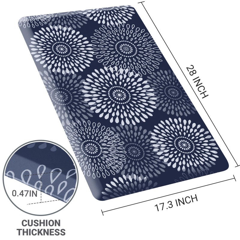 LuxStep Kitchen Mat Waterproof Kitchen Rugs for Floor Cushioned Anti-Fatigue Mat Non-Slip Standing Desk Mat Comfort Floor Mats for House Sink Office 17.3" x 28" Blue - Image 2