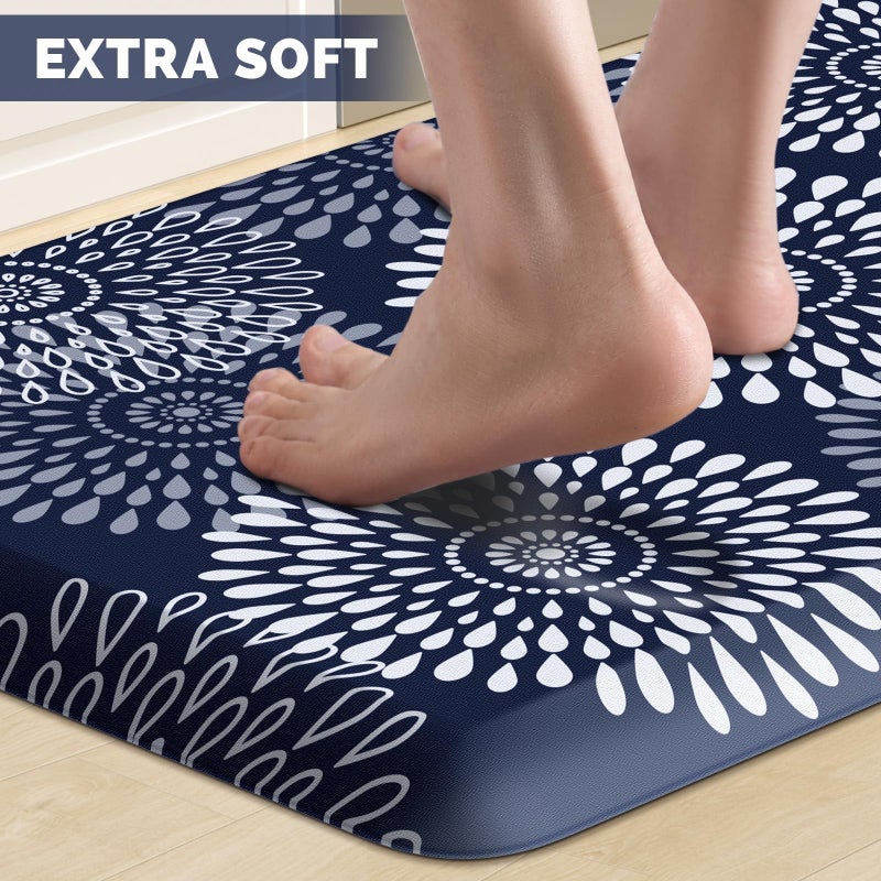 LuxStep Kitchen Mat Waterproof Kitchen Rugs for Floor Cushioned Anti-Fatigue Mat Non-Slip Standing Desk Mat Comfort Floor Mats for House Sink Office 17.3" x 28" Blue - Image 3