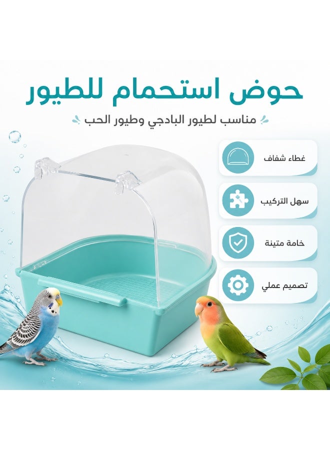 Bird Cage Bath Tub – Hanging Bird Bath for Parrots, Budgies, Canaries, Lovebirds & Small Birds - Image 4