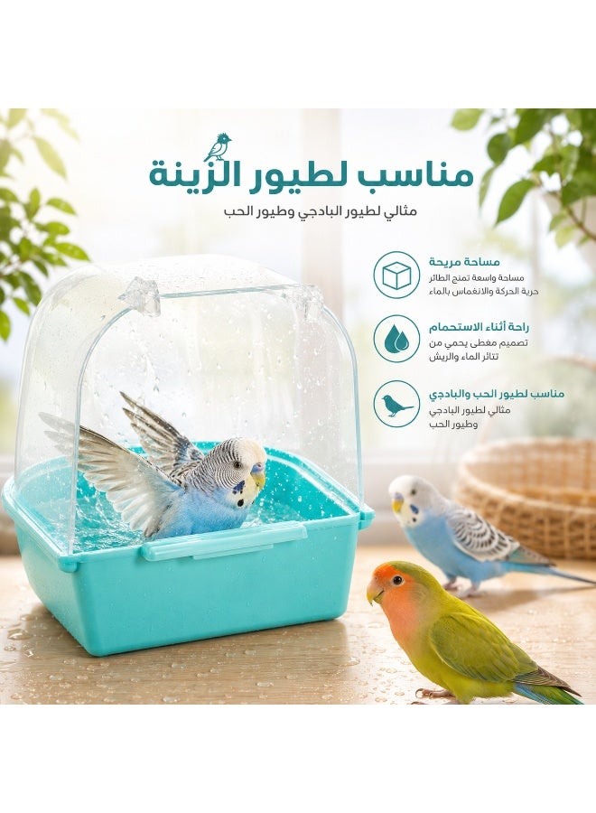 Bird Cage Bath Tub – Hanging Bird Bath for Parrots, Budgies, Canaries, Lovebirds & Small Birds - Image 2