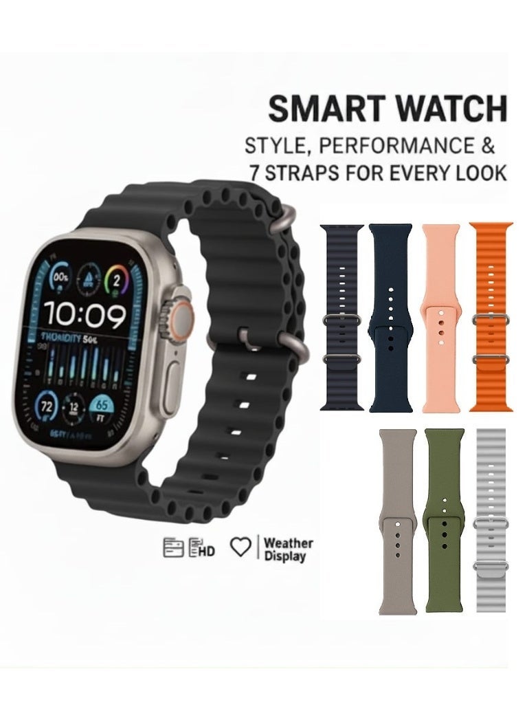 Smart Watch ULTRA  Health Fitness Tracker Sport Watch 49MM-Black - Image 1