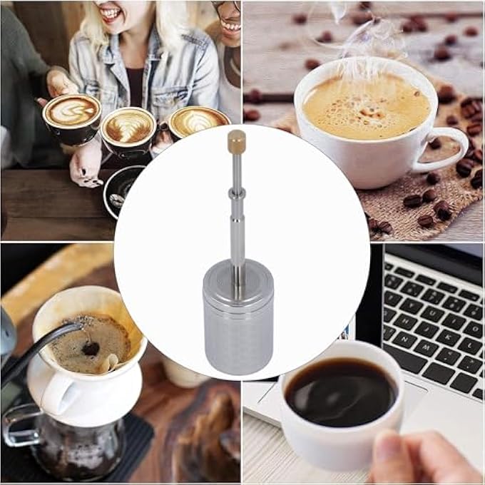 Goshyda Press Coffee Infuser Stainless Steel Press Coffee Filter Portable Reusable Press Coffee Strainer For Home Office Outdoor Travel - Image 4