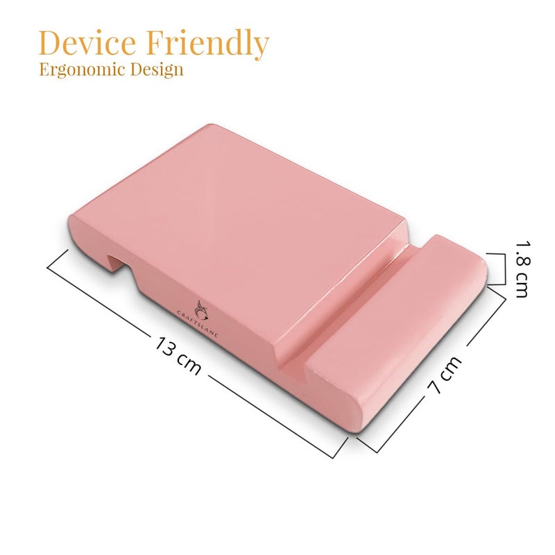 CRAFTSLANE Handcrafted Portable Phone Stand for Office Desk Fits All Mobile, iPhone, Androids, 5" x 2.8" (Baby Pink, Pack of 1) - Image 2