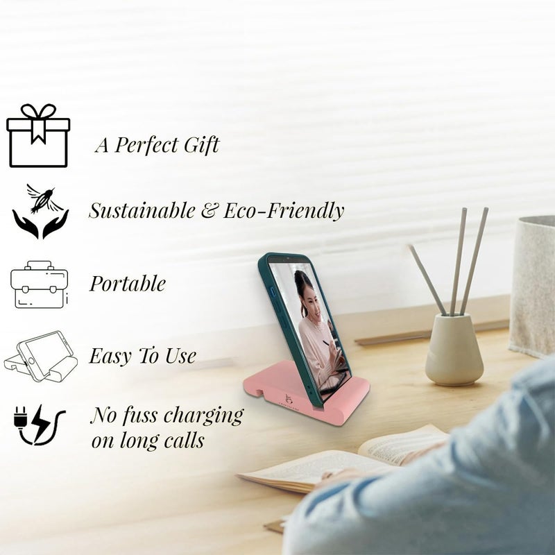 CRAFTSLANE Handcrafted Portable Phone Stand for Office Desk Fits All Mobile, iPhone, Androids, 5" x 2.8" (Baby Pink, Pack of 1) - Image 5