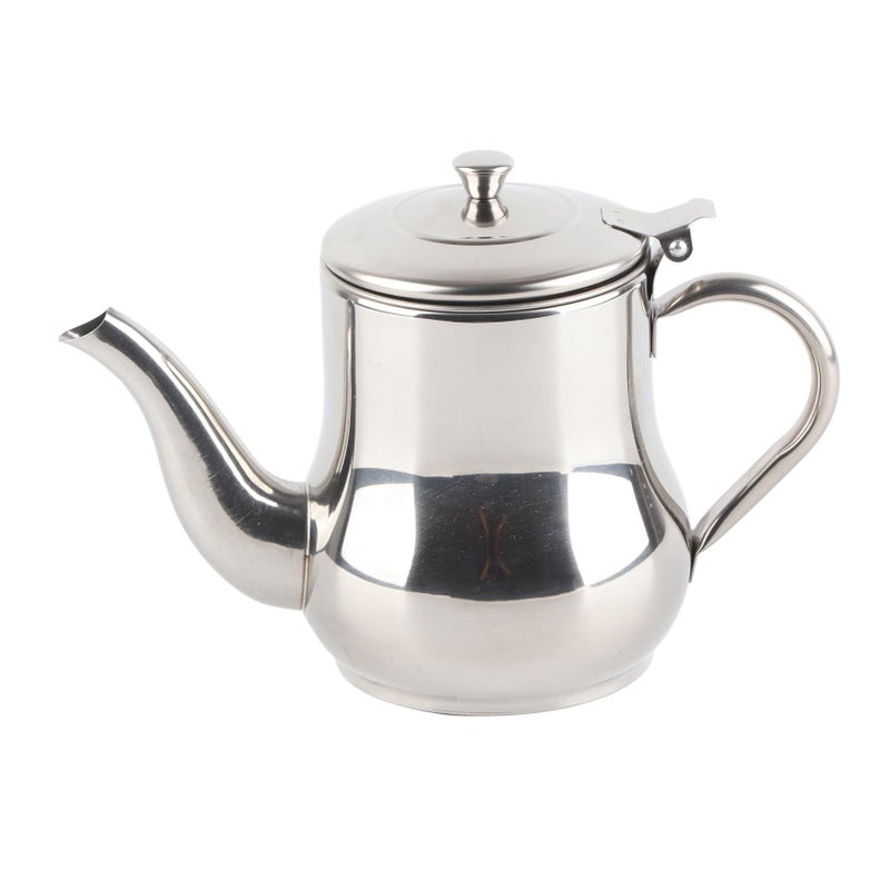 Stainless Steel Teapot with Removable Strainer 30oz Gooseneck Pour Over Kettle for Loose Leaf Tea PourOver Coffee Modern Silver small coffee Tea Pot Infuser for 13 People Home Kitchen Hotel