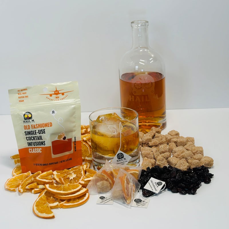 Old Fashioned Cocktail Infusion Bags - DIY Bourbon Cocktail Kit, TSA-Approved Travel Gift with Dried Orange, Cherry & Demerara Sugar - No Powders - 5 Cocktail Teabags - Image 4