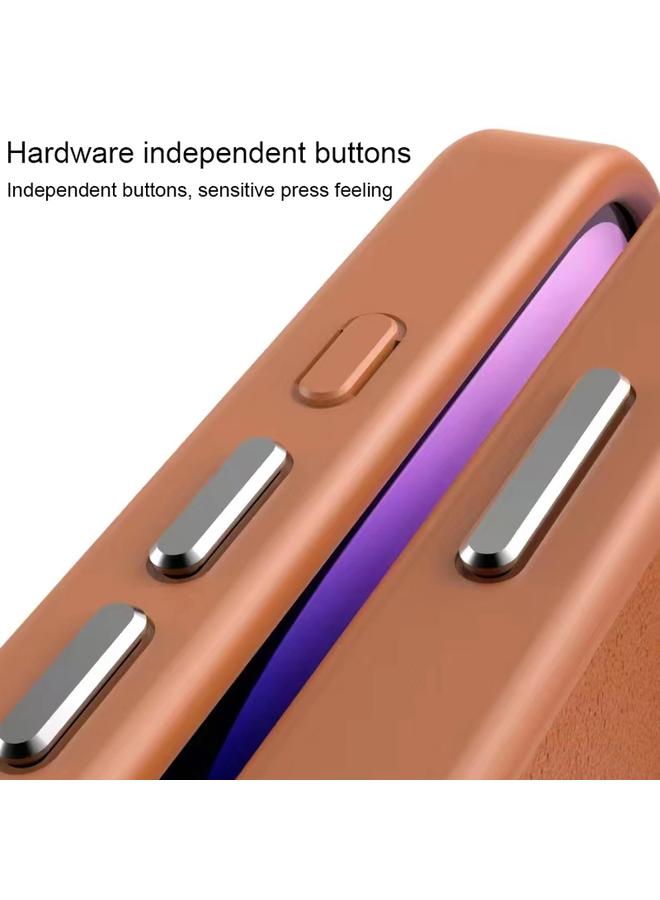 اس-توب جراب هاتف iPhone 14 مصنوع من الجلد المزخرف بمروحة مجوفة ومبرد مغناطيسي MagSafe - Image 3