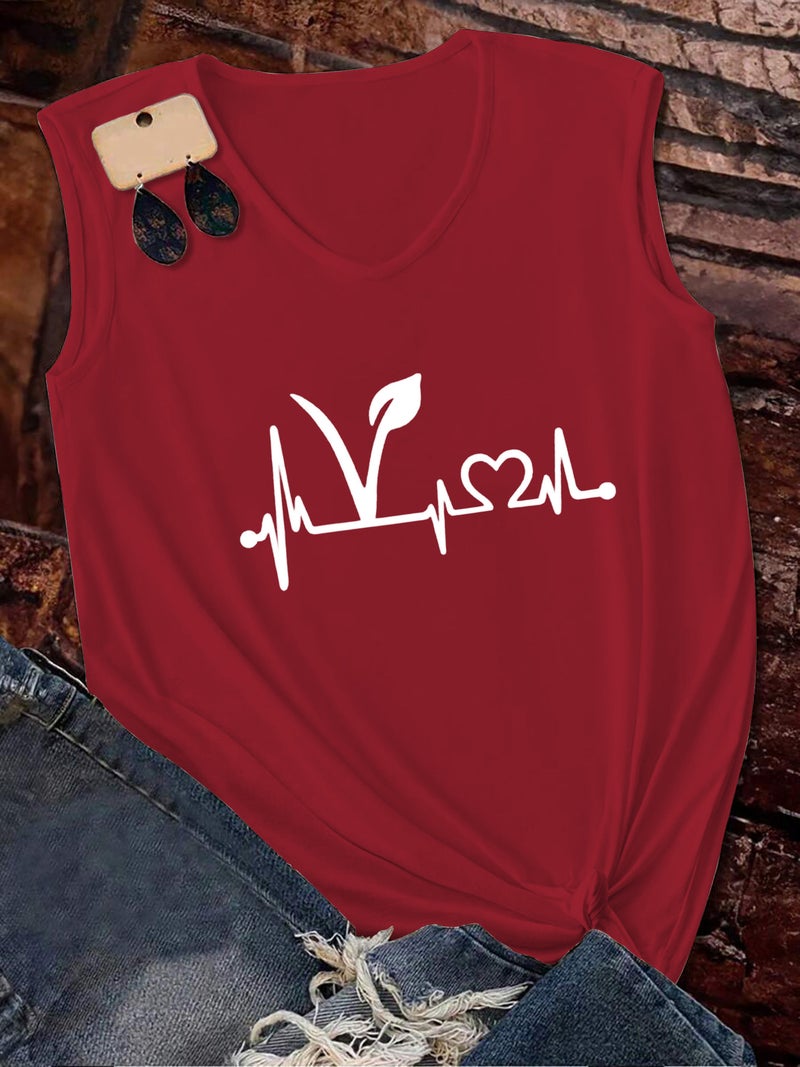 2025 New Letter Sleeveless Vest Casual Fashion Printing All-Match Short Sleeve T-Shirt A47 Printing - Image 2