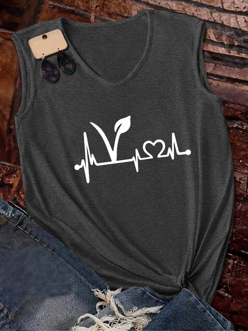 2025 New Letter Sleeveless Vest Casual Fashion Printing All-Match Short Sleeve T-Shirt A47 Printing - Image 5