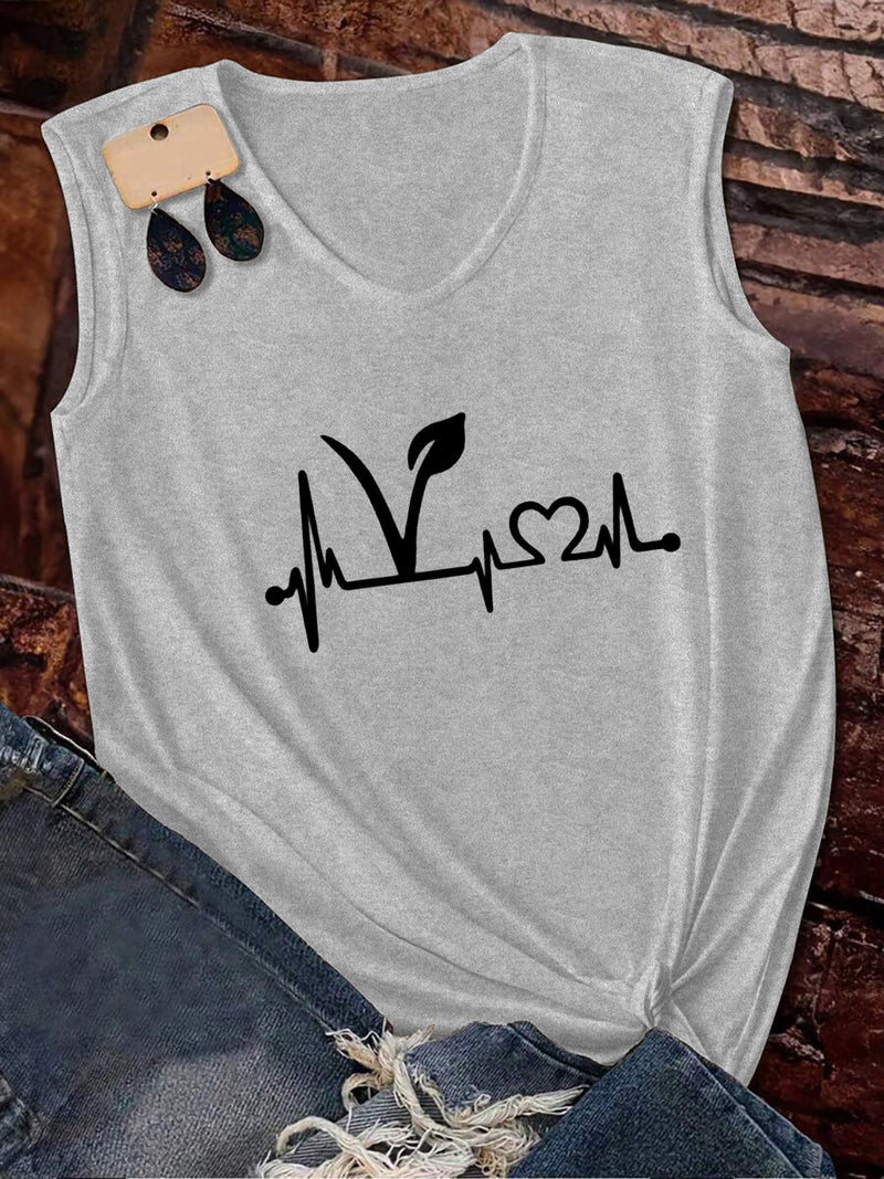 2025 New Letter Sleeveless Vest Casual Fashion Printing All-Match Short Sleeve T-Shirt A47 Printing - Image 1