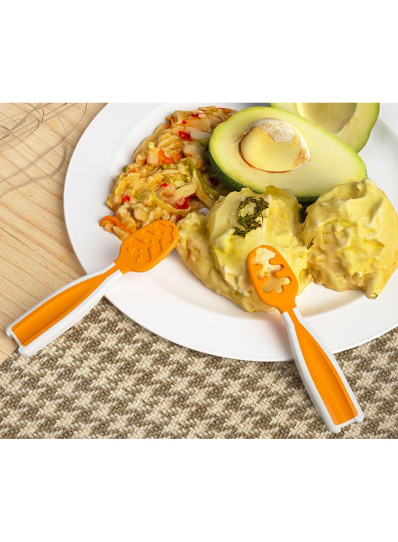 CMGTYYD Baby Cutlery Fork Spoons Set, Baby Training Led Weaning (BLW) Teething Spoon, Self Feeding Silicone Toddler Food Utensils BPA Free Dishwasher Safe (with organizer) - Image 2