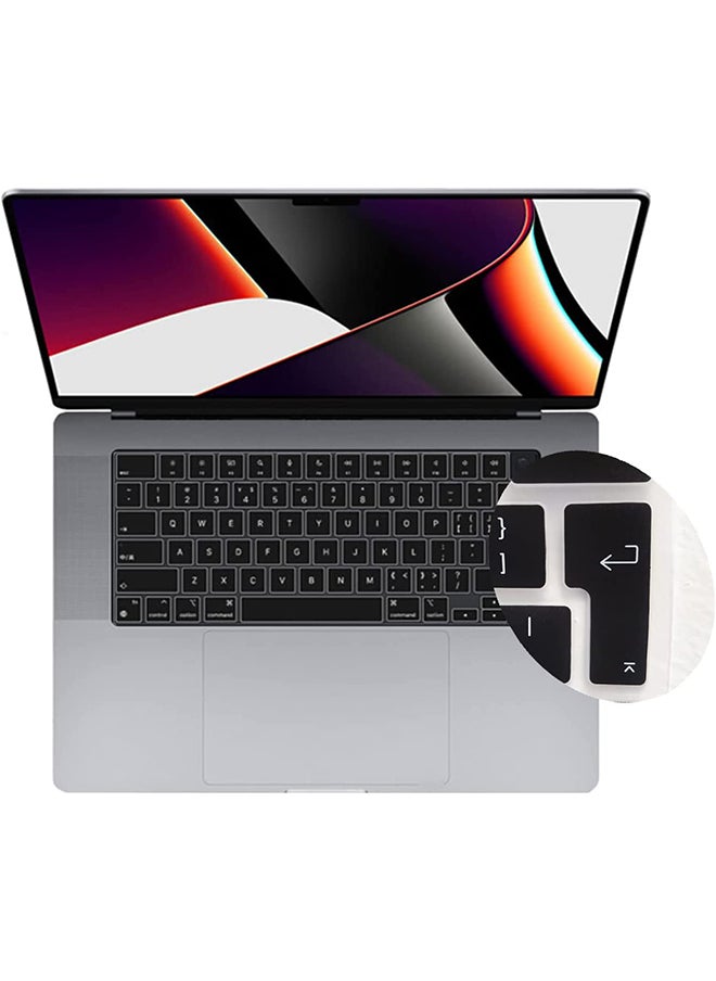 O Ozone Macbook Keyboard Cover Skin for MacBook Pro 14 Inch 16 inch Keyboard skin 2021 Compatible with A2442 A2485 UK English Layout Black  - Image 2