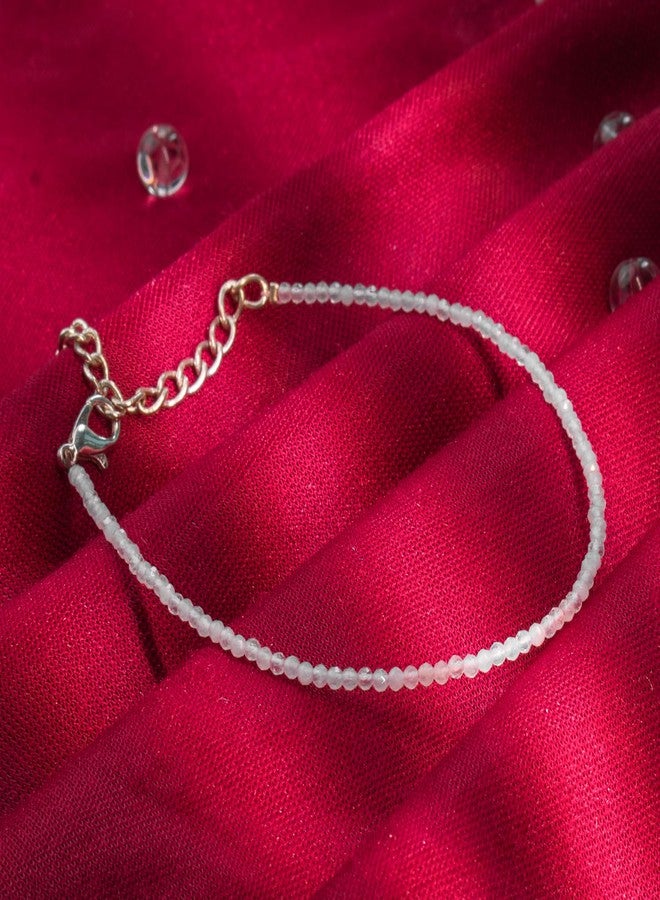 Astrotalk Clear Quartz Anklet | Master Healer Stone for Energy, Focus & Positivity | Clear Quartz Anklet for Women | Spiritual Jewellery for Women | Valentine Gift for Girlfriend - Image 2
