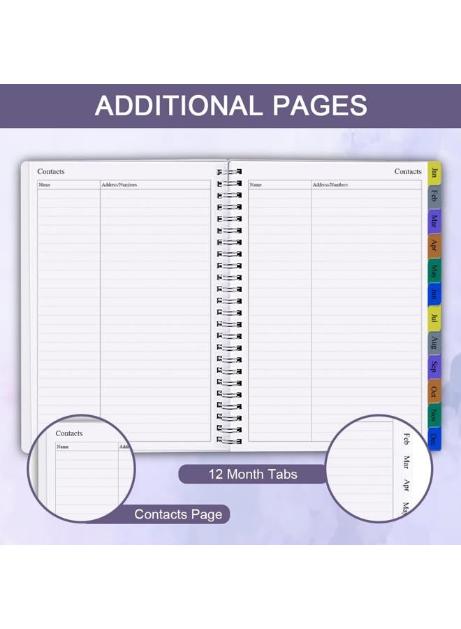 Nokingo 2026 Planner - Weekly & Monthly Planner Runs Jan 2026 to Dec 2026, 6.25" x 8.25", 12 Monthly Tabs, 14 Notes Pages, Inner Pocket, Flexible Cover with Twin-Wire Binding, Planners 2026 (Purple, 6.25" x - Image 5