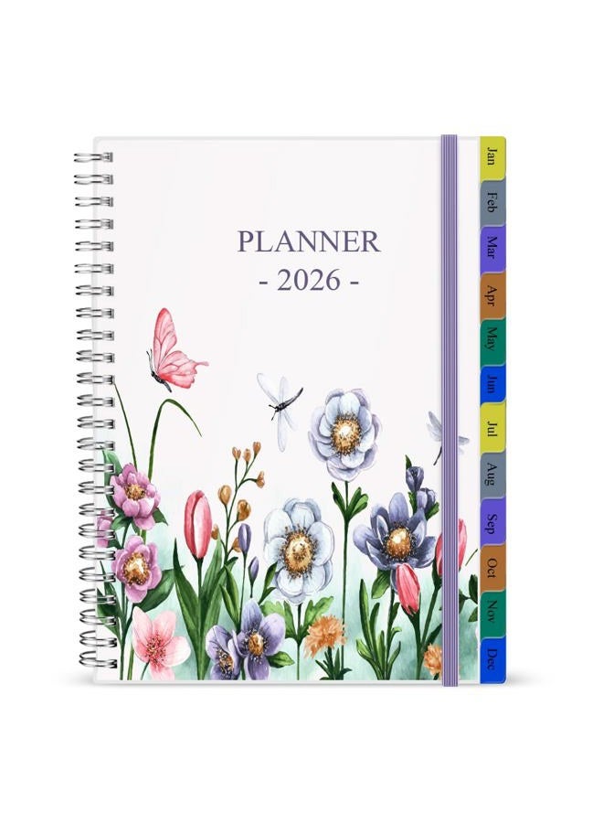 Nokingo 2026 Planner - Weekly & Monthly Planner Runs Jan 2026 to Dec 2026, 6.25" x 8.25", 12 Monthly Tabs, 14 Notes Pages, Inner Pocket, Flexible Cover with Twin-Wire Binding, Planners 2026 (Purple, 6.25" x - Image 1