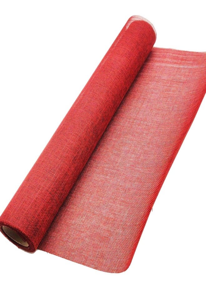 53 Arts 53ARTS Synthetic Jute Fabric roll for Bouquet Wrapping, Gift Wrapping, Bags, Basket Making and Crafts 5 Yard (RED) - Image 1
