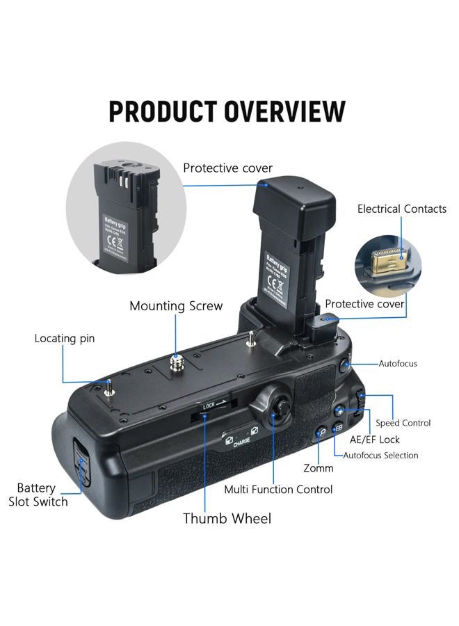Bitubol BG-R10 Battery Grip for Canon EOS R5 R5C R6 R6 Mark II Cameras,Synchronization of All Functions, Holds 2 LP-E6NH Rechargeable Lithium-ion Batteries. - Image 4