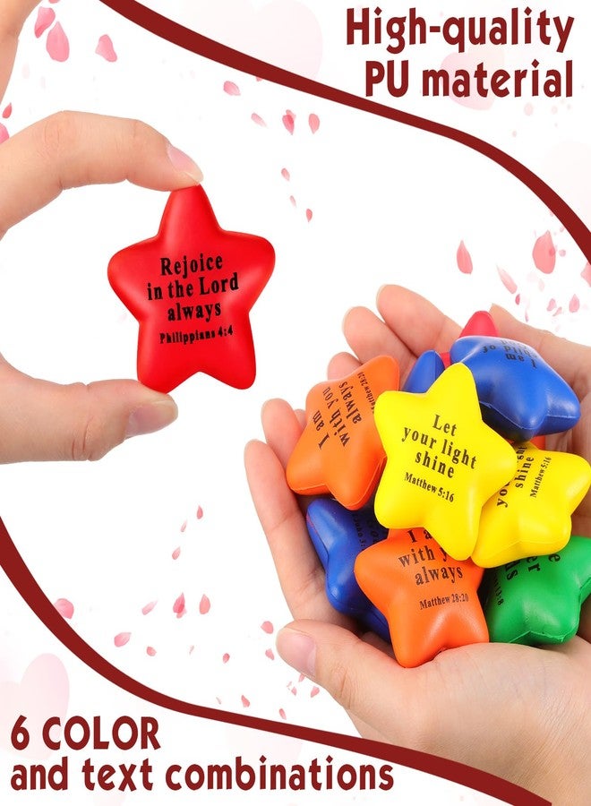 Rotatingpals 100 Pcs Easter Christian Star Stress Balls Bulk Jesus Bible Quotes Motivational Colorful PU Foam Stress Relief Squeeze Balls for First Communion for Adults Gifts - Image 5